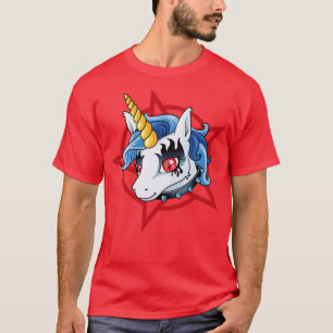 T-shirt Hardcore Unicorn Diable Satan Pentagram Occulte Sa
