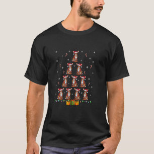 T-shirt Hare Santa Hat Noël Lumières Hommes Femmes Noël Tr