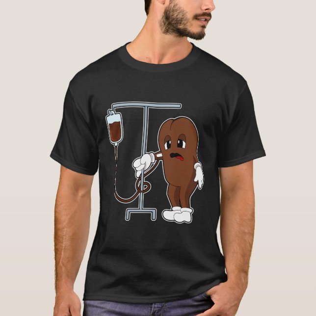 T-shirt Haricot de café avec pot de café (Devant)