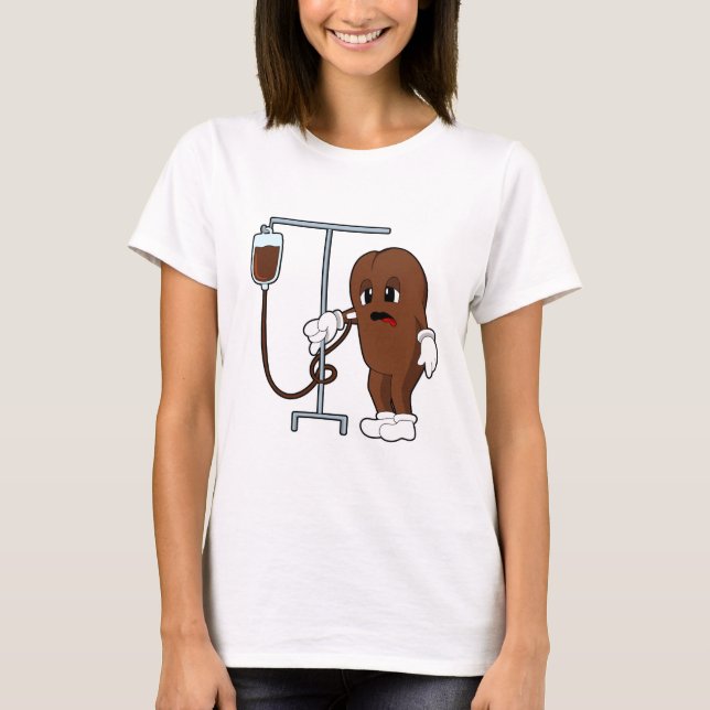 T-shirt Haricot de café avec pot de café (Devant)