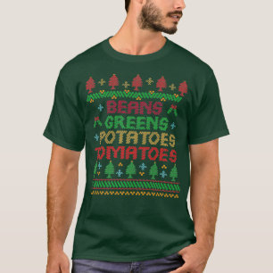 T-shirt Haricots verts Pommes de terre Tomates Nouveauté 