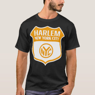 T-shirt Harlem New York City Retro Token Shield Gold sur W