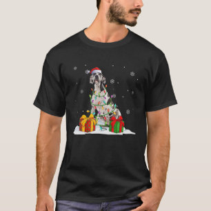 T-shirt Harlequin grand Danois Noël Arbre Lumières Xmas 