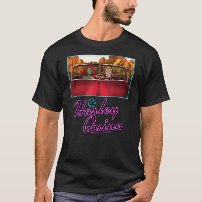 T-shirt Harley Quinn S'Échappe Avec La Mariée Poison Ivy (Devant)