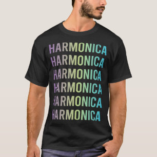 T-shirt Harmonica Bleu Violet Bouche Organe
