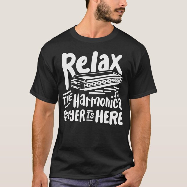 T-shirt Harmonica Joueur d'Harmonica (Devant)