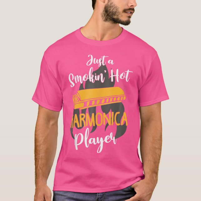 T-shirt Harmonica Player Shirt Jazz Blues Musique (Devant)
