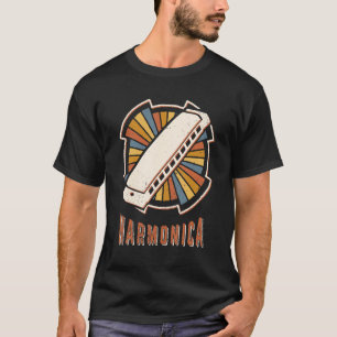 T-shirt Harmonica Vintage Classic Retro Music Love