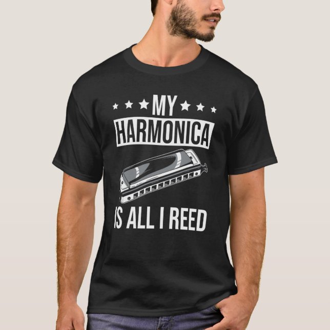 T-shirt Harmonicist Reed Harmonica (Devant)