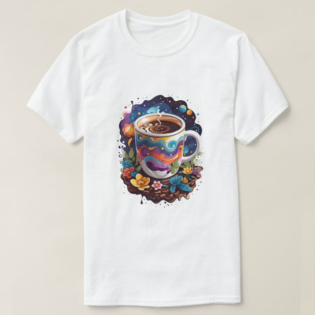 T-shirt Harmonie de fleur de café (Design devant)