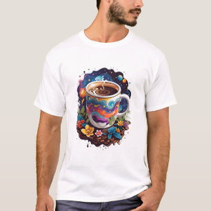 T-shirt Harmonie de fleur de café