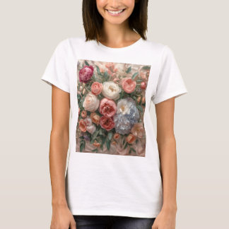 T-shirt Harmonie de Fleur Éthérée : Couture Florale Pastel