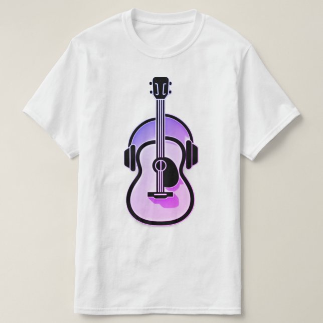 T-shirt Harmony Fusion : Guitare et casque (Design devant)