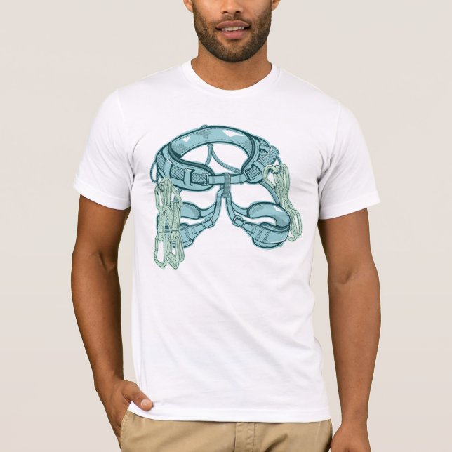 T-shirt Harnais d'escalade de roche avec tirages rapides (Devant)