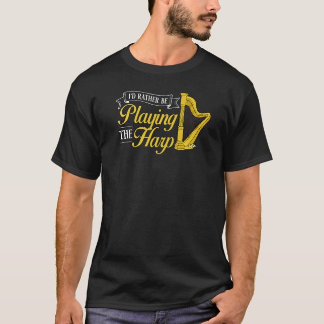 T-shirt Harp Music Instrument Player Beginner Lesson  1 (Devant)