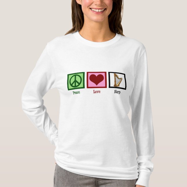 T-shirt Harpe d'amour pour la paix (Devant)