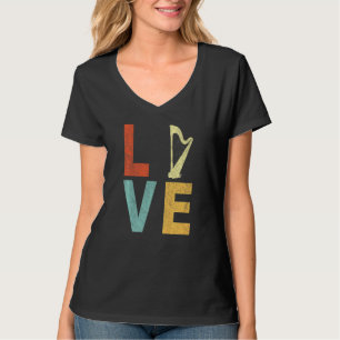 T-shirt Harpe Love Funny Harpe Player Harpist Orchestra Ré