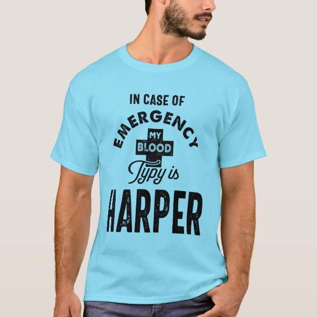 T-shirt Harper Nom personnalisé Cadeau Anniversaire (Devant)