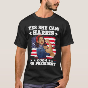 T-shirt Harris 2024 Président Election Kamala Oui Elle Peu