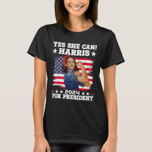 T-shirt Harris 2024 Président Election Kamala Oui Elle Peu
