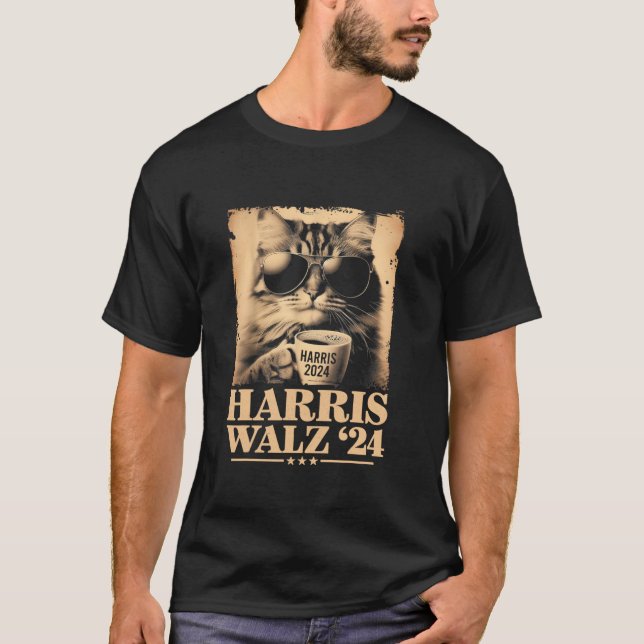 T-shirt Harris Waltz 2024 Election Cat Lady Kamala Harris (Devant)