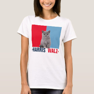 T-shirt Harris Walz 2024 Manifestement rouge bleu