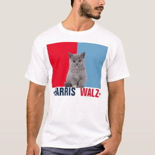 T-shirt Harris Walz 2024 Manifestement rouge bleu