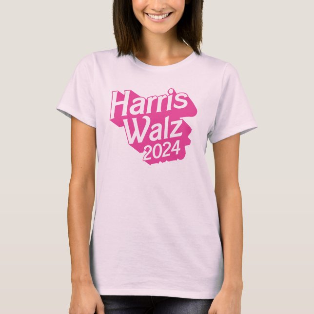 T-shirt Harris Walz 2024 Pink (Devant)