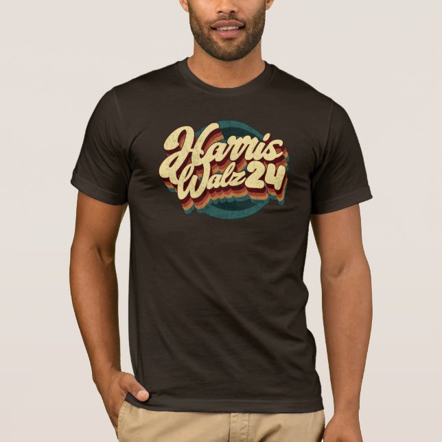 T-shirt Harris Walz 24 Retro (Devant)