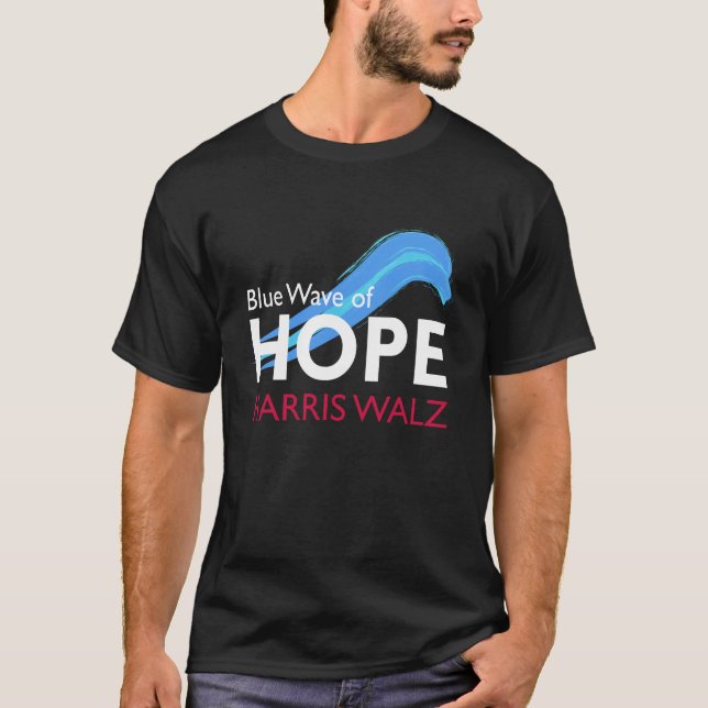 T-shirt Harris Walz Blue Wave of Hope (Devant)