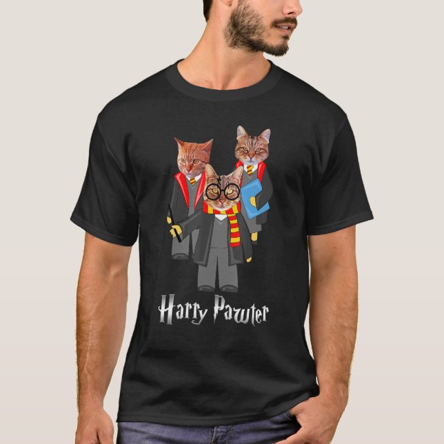 T-shirt Harry Pawter Kitten Pour Chat, Cute Potter Cats (Devant)