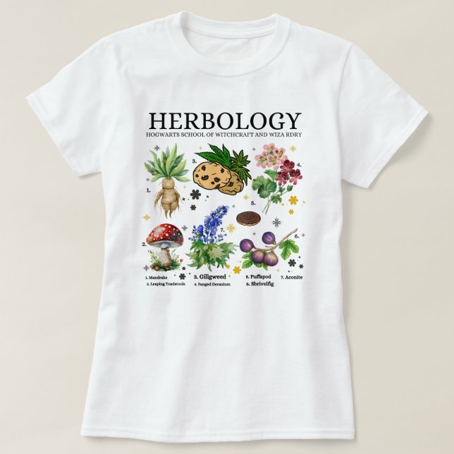 T-shirt Harry Potter Herbologie Plante Manche courte (Design devant)