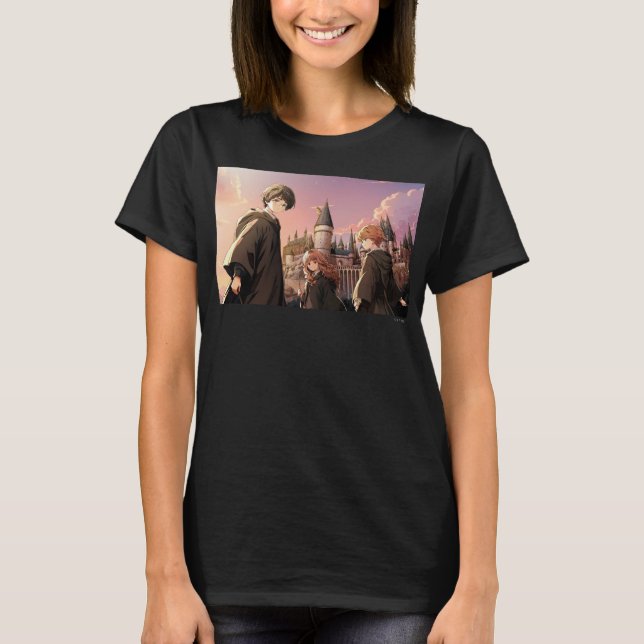 T-shirt HARRY POTTER™ Hermione & Ron HOGWARTS™ Scène d'ani (Devant)