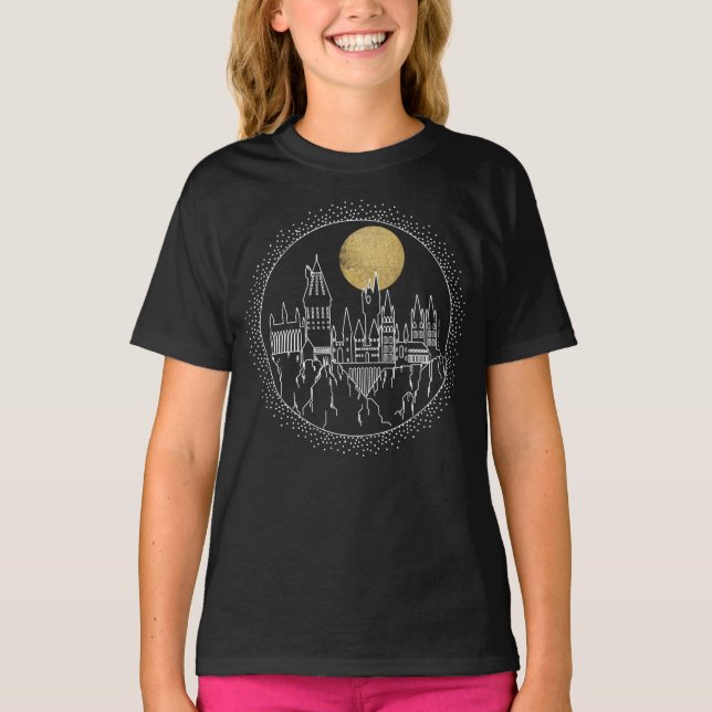 T-shirt HARRY POTTER™ HOGWARTS™ Château et Lune (Devant)