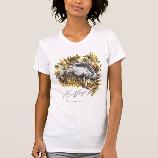 T-shirt HARRY POTTER™ HUFFLEPUFF™ Graphique floral (Devant)