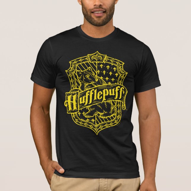 T-shirt HARRY POTTER™ HUFFLEPUFF™ Line Art Crest (Devant)
