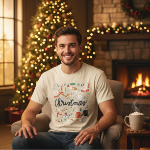 T-shirt Harry Potter   Joyeux Noël avec des icônes festive