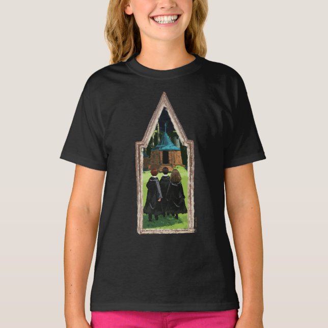 T-shirt HARRY POTTER™, Ron, & Hermione à Hagrid's Hut (Devant)