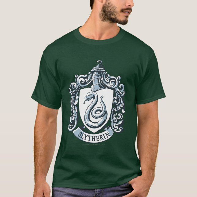 T-shirt Harry Potter | Slytherin Crest - Bleu glacé (Devant)