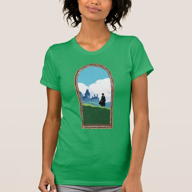 T-shirt HARRY POTTER™ Surplombant le château HOGWARTS™ (Devant)