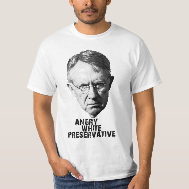 T-shirt Harry Reid : Agent de conservation blanc fâché (Devant)