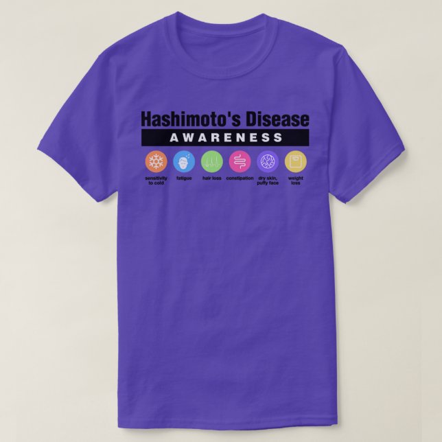 T-shirt Hashimotos Maladie Handicap Symptômes de sensibili (Design devant)
