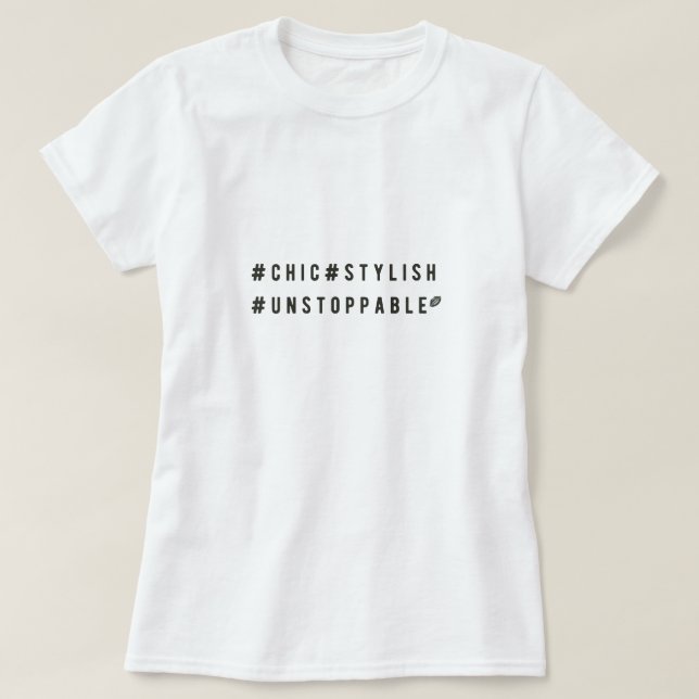 T-shirt Hashtag chic et élégant (Design devant)