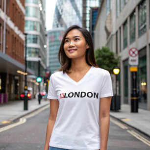 T-shirt Hashtag London mignon Phrase avec texte noir