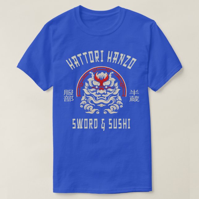 T-shirt Hattori Hanzo Épée Et Sushi 2 (Design devant)