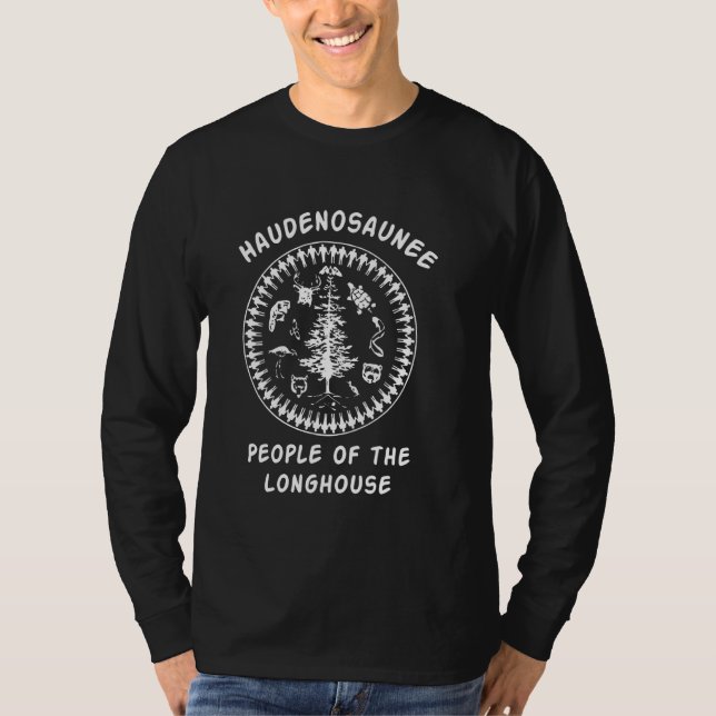 T-SHIRT HAUDENOSAUNEE PEUPLE DE LONGHOUSE (Devant)