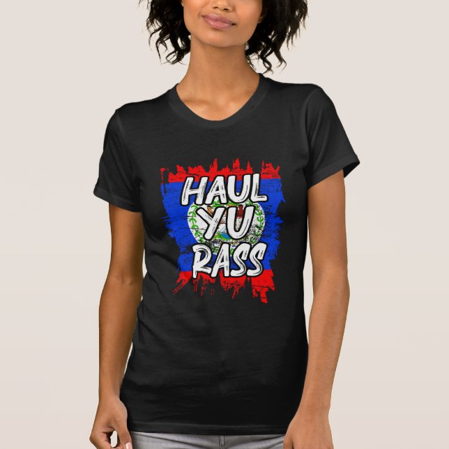 T-shirt Haul Yu Rass Pride Belize Drapeau Afro Pride Beliz (Devant)