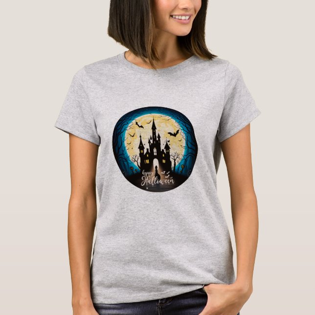 T-shirt Hauné Château Happy Halloween Déplaisant (Devant)