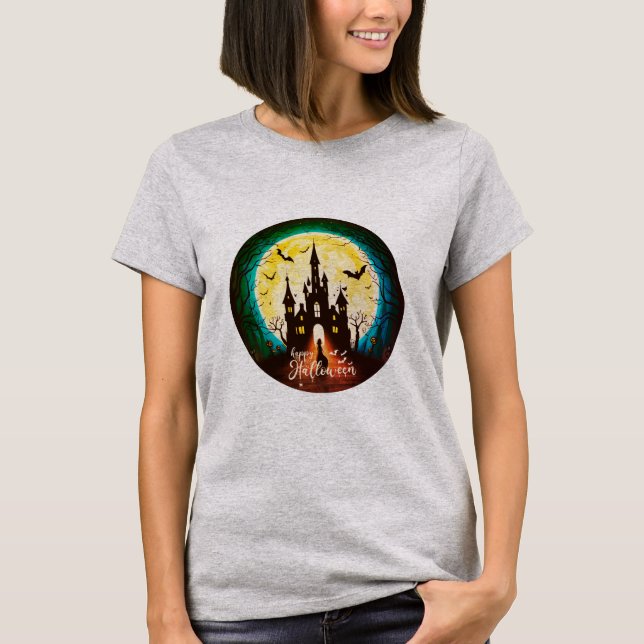 T-shirt Hauné Château Happy Halloween Déplaisant (Devant)