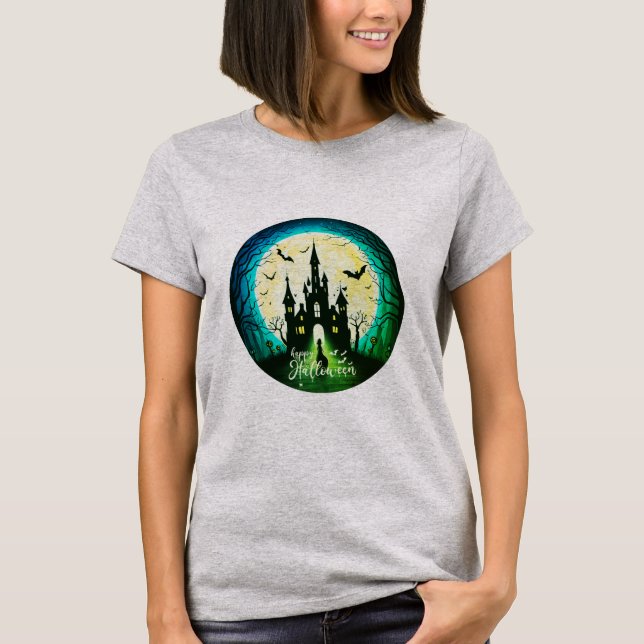 T-shirt Hauné Château Happy Halloween Déplaisant (Devant)